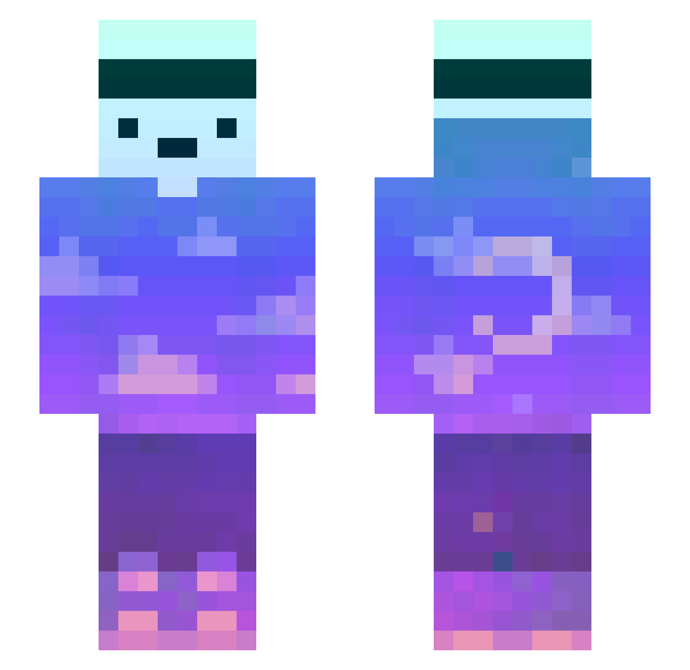 Cloudy_Guy Minecraft skin, front and back view