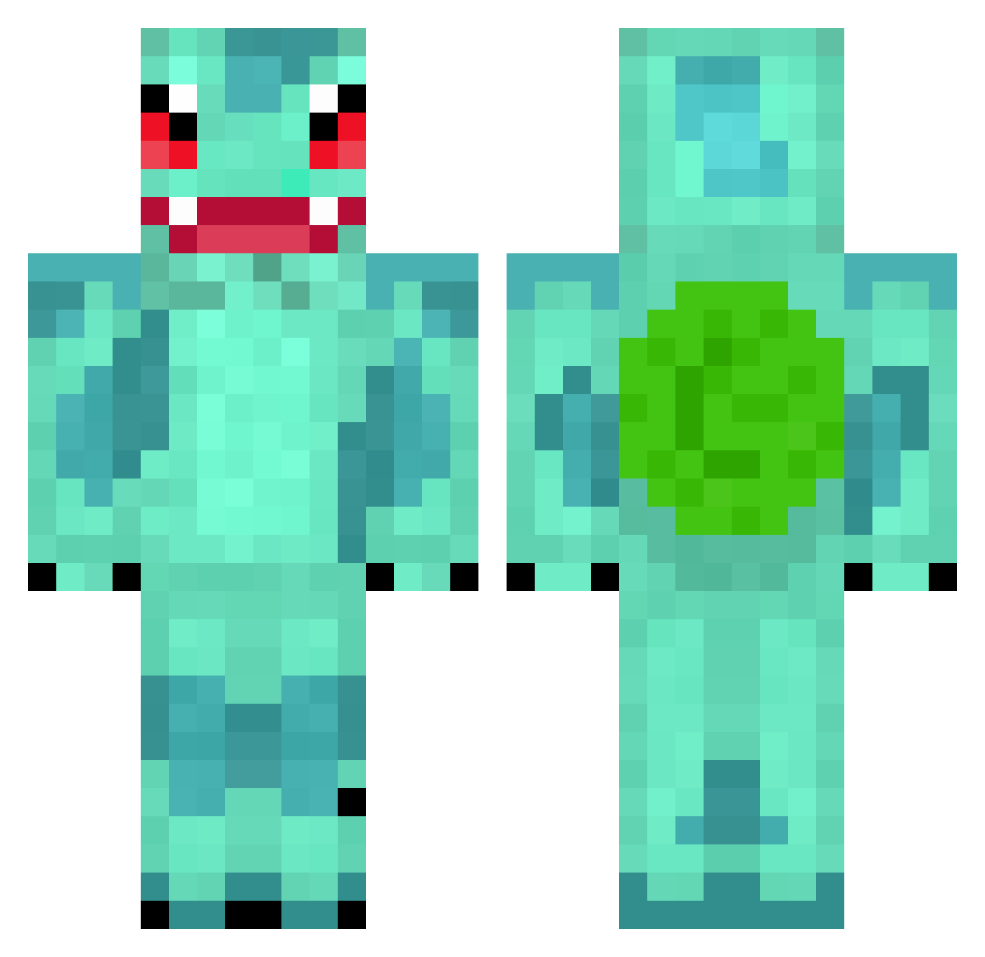 KiNGxL3ader Minecraft skin, front and back view