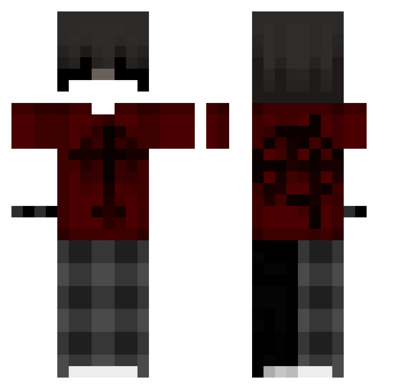 Nhtpon0 Minecraft skin, front and back view