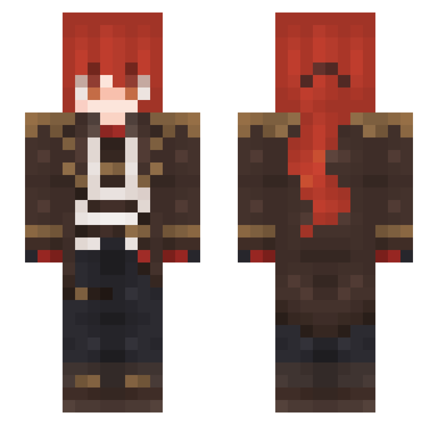 Fangian Minecraft skin, front and back view