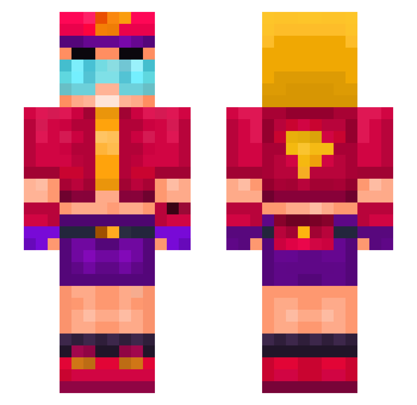 d0reo Minecraft skin, front and back view