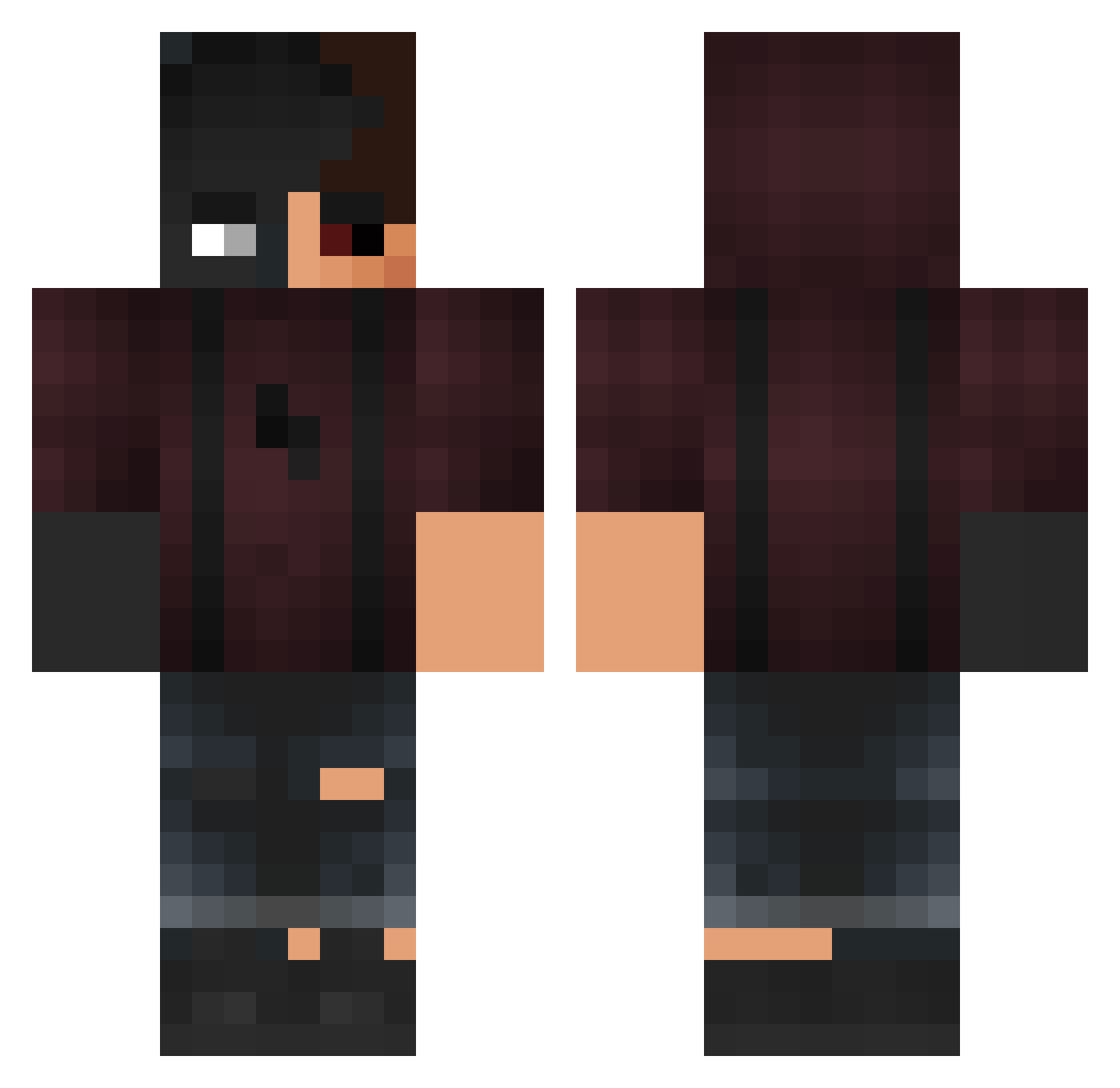 YoThirty Minecraft skin, front and back view