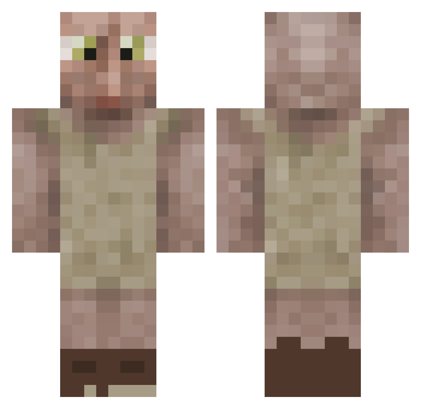 neyxy Minecraft skin, front and back view
