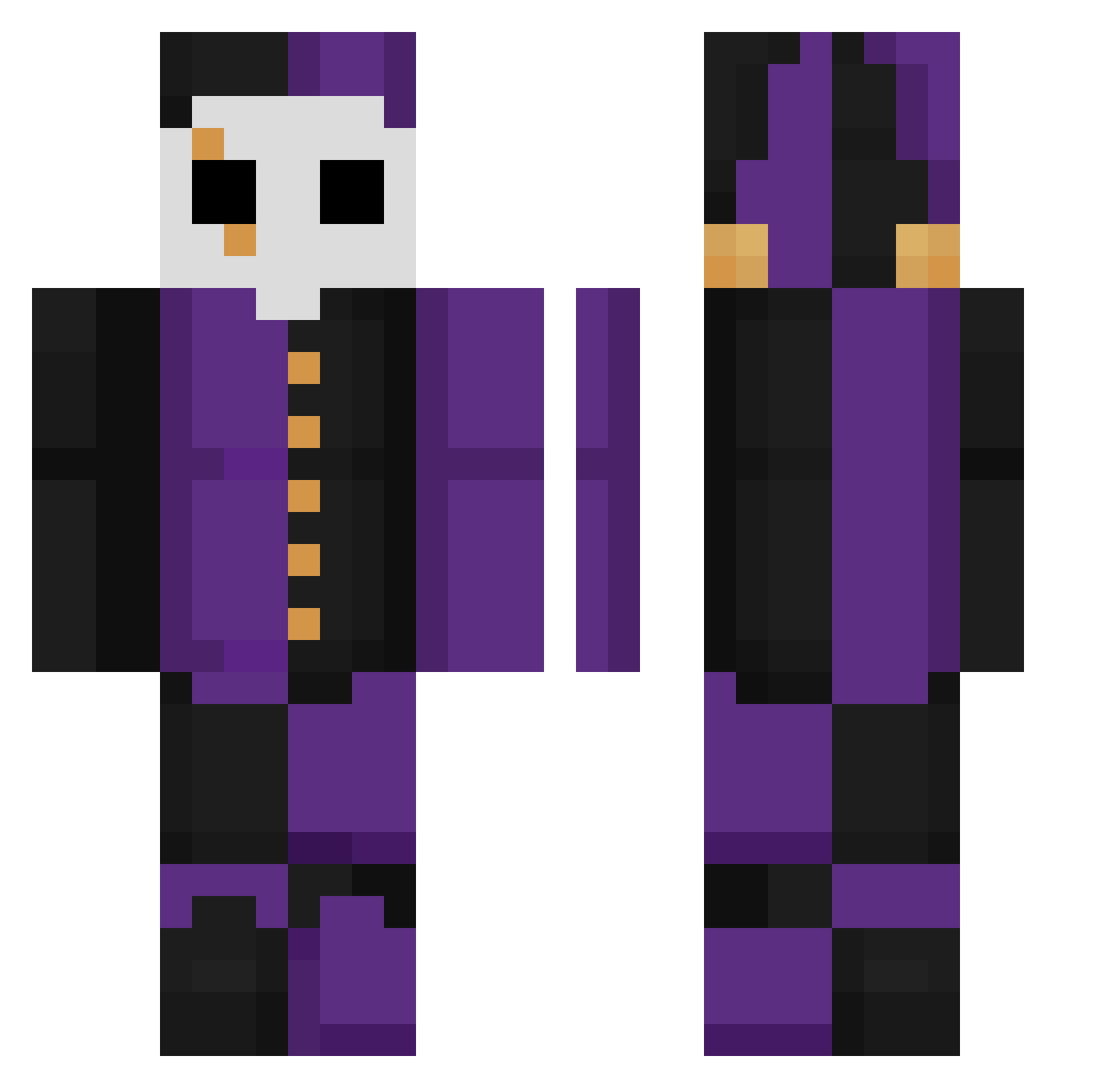 Actoly Minecraft skin, front and back view