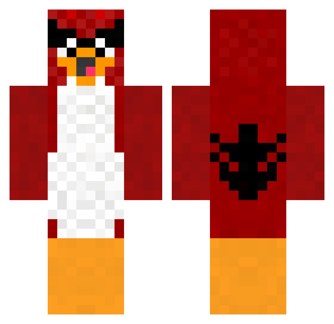loskarian Minecraft skin, front and back view