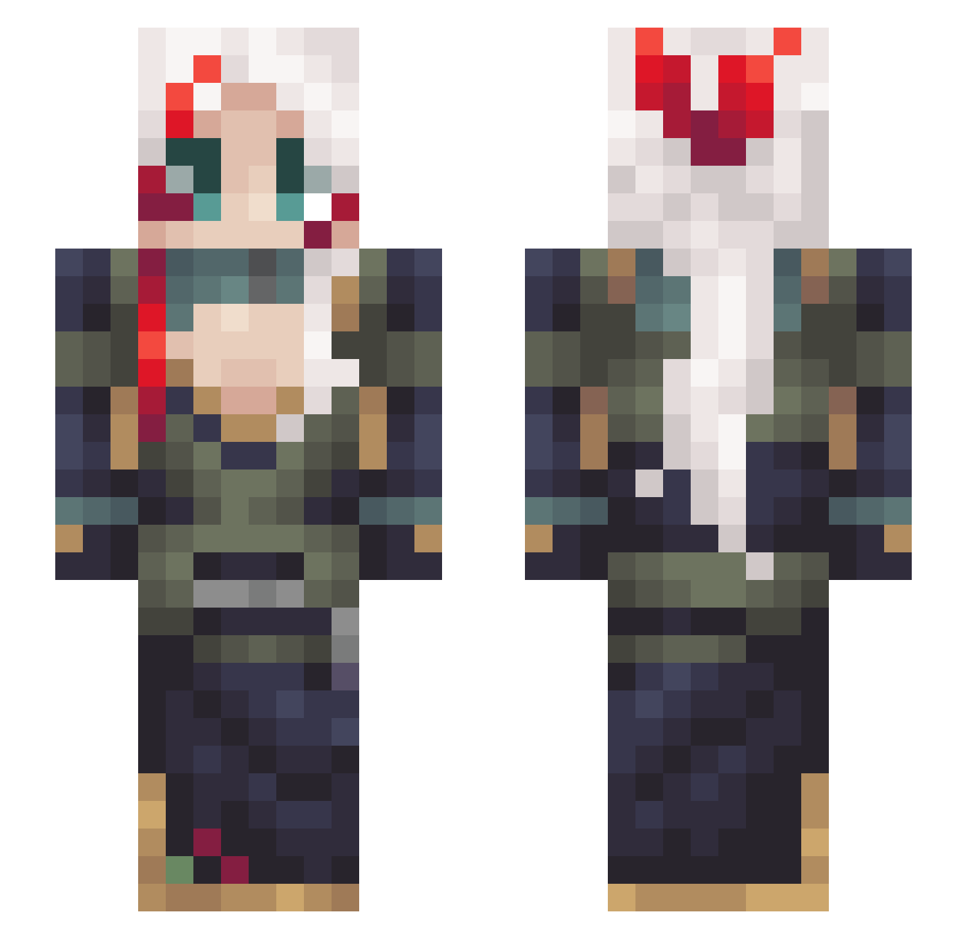 HornyDed Minecraft skin, front and back view