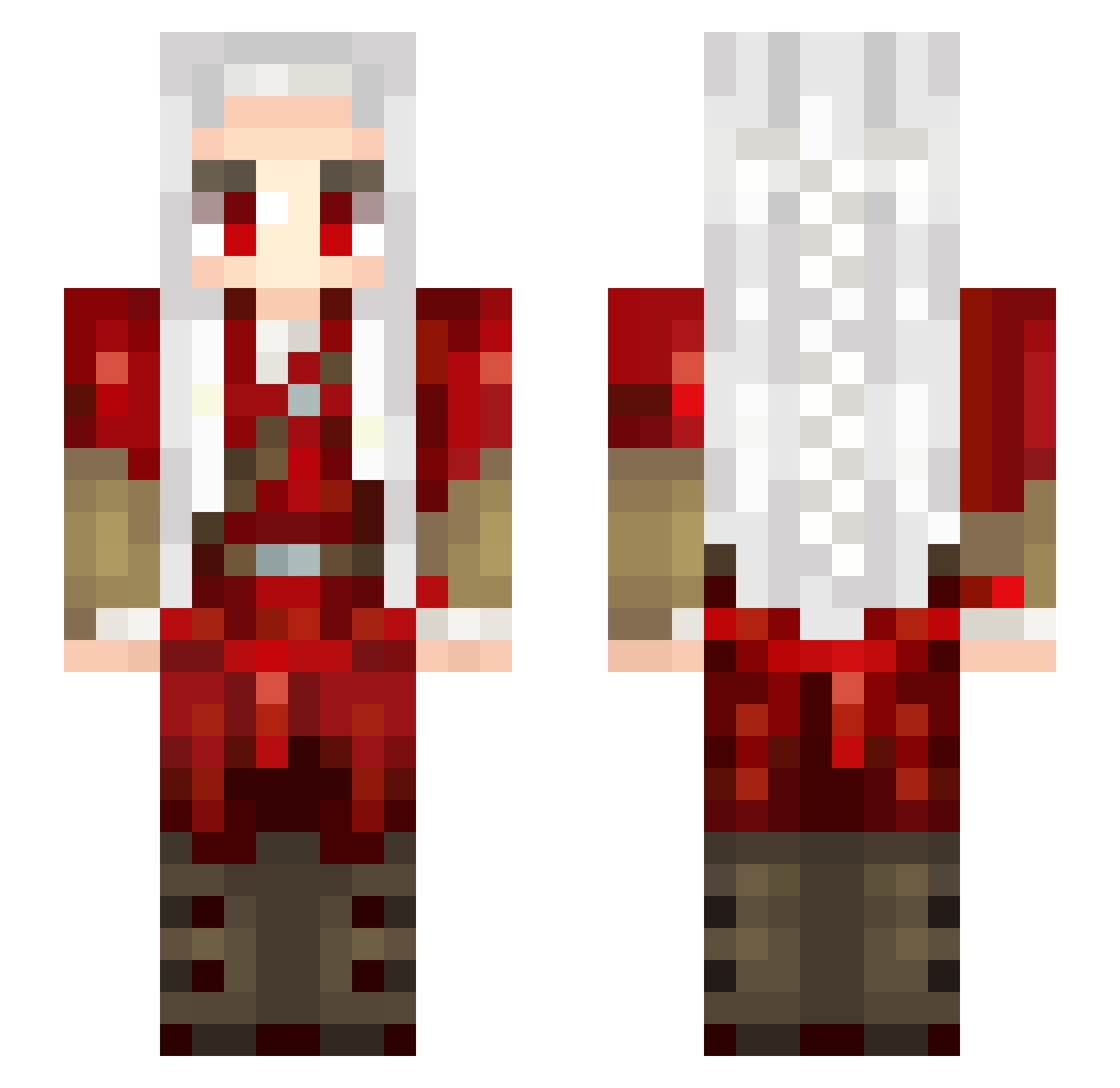 khuzdar Minecraft skin, front and back view
