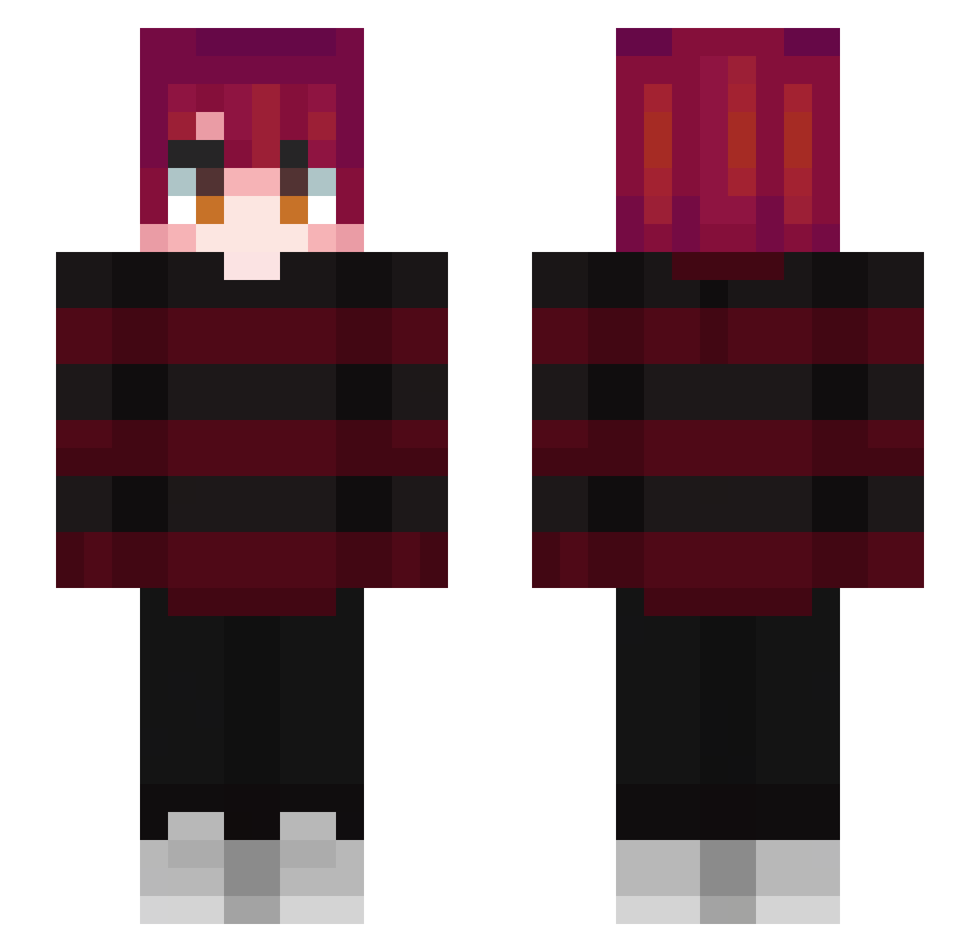 Pablo682 Minecraft skin, front and back view