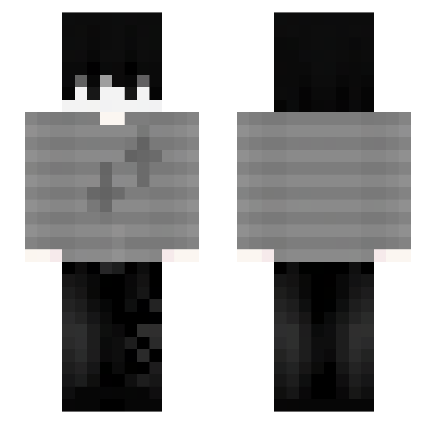 ackxl Minecraft skin, front and back view