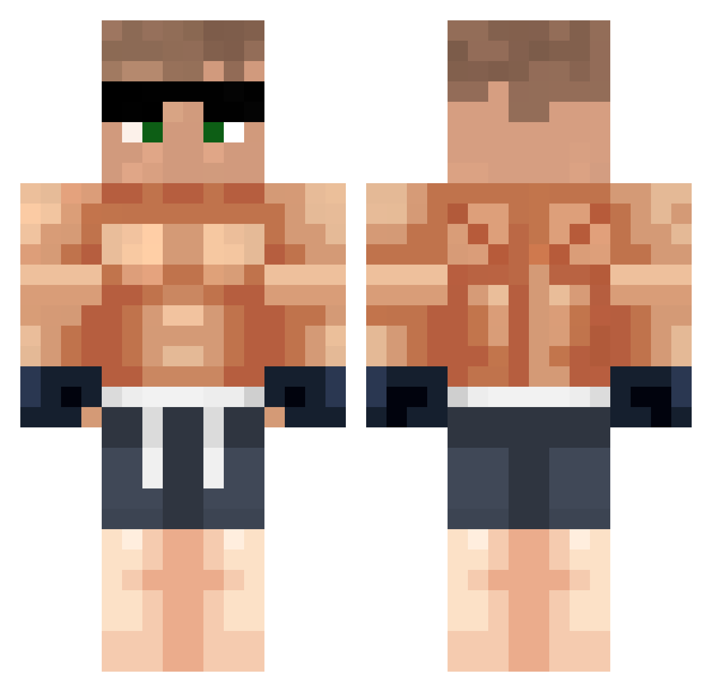 1wea Minecraft skin, front and back view