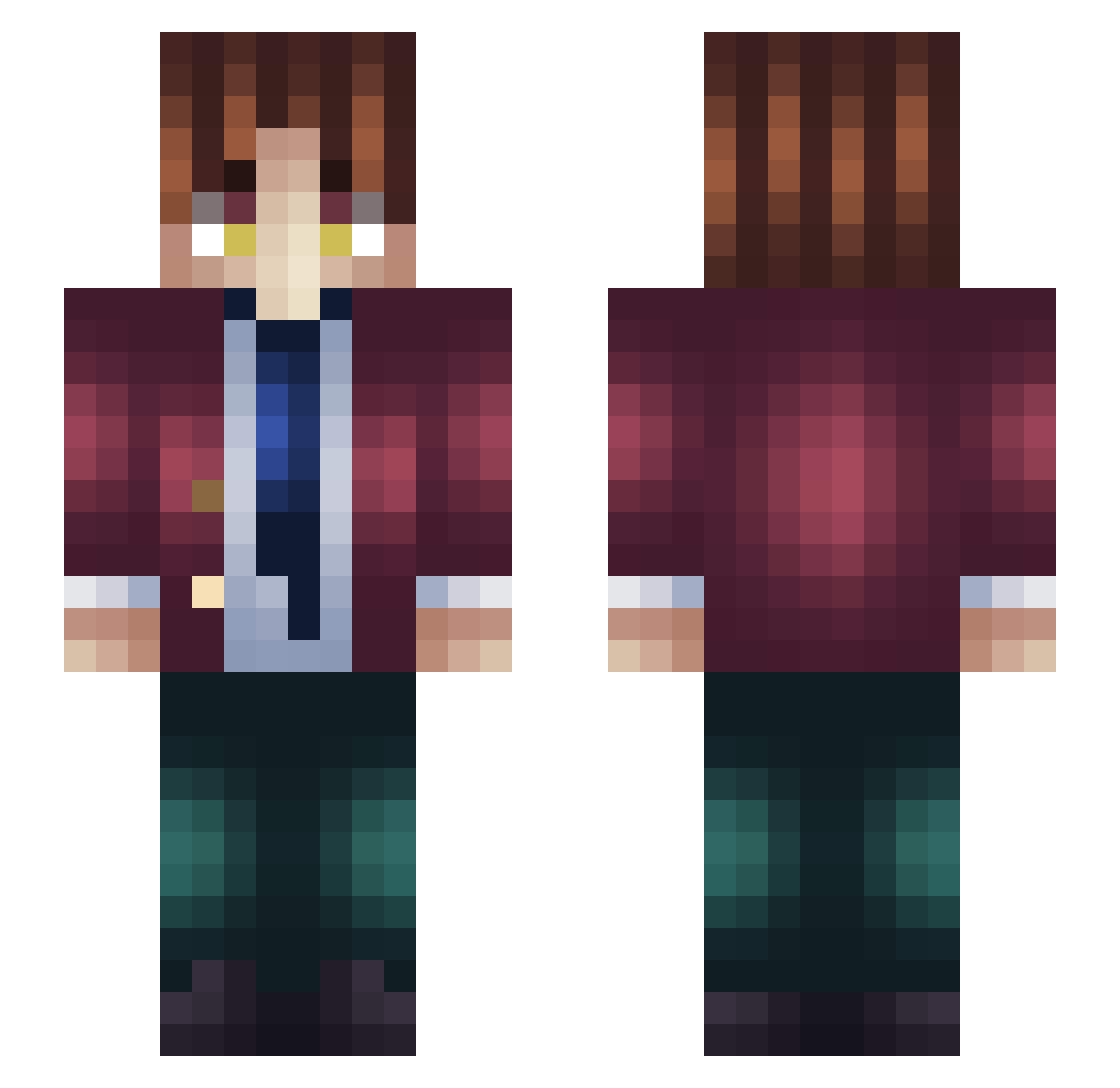 BaoziRen Minecraft skin, front and back view