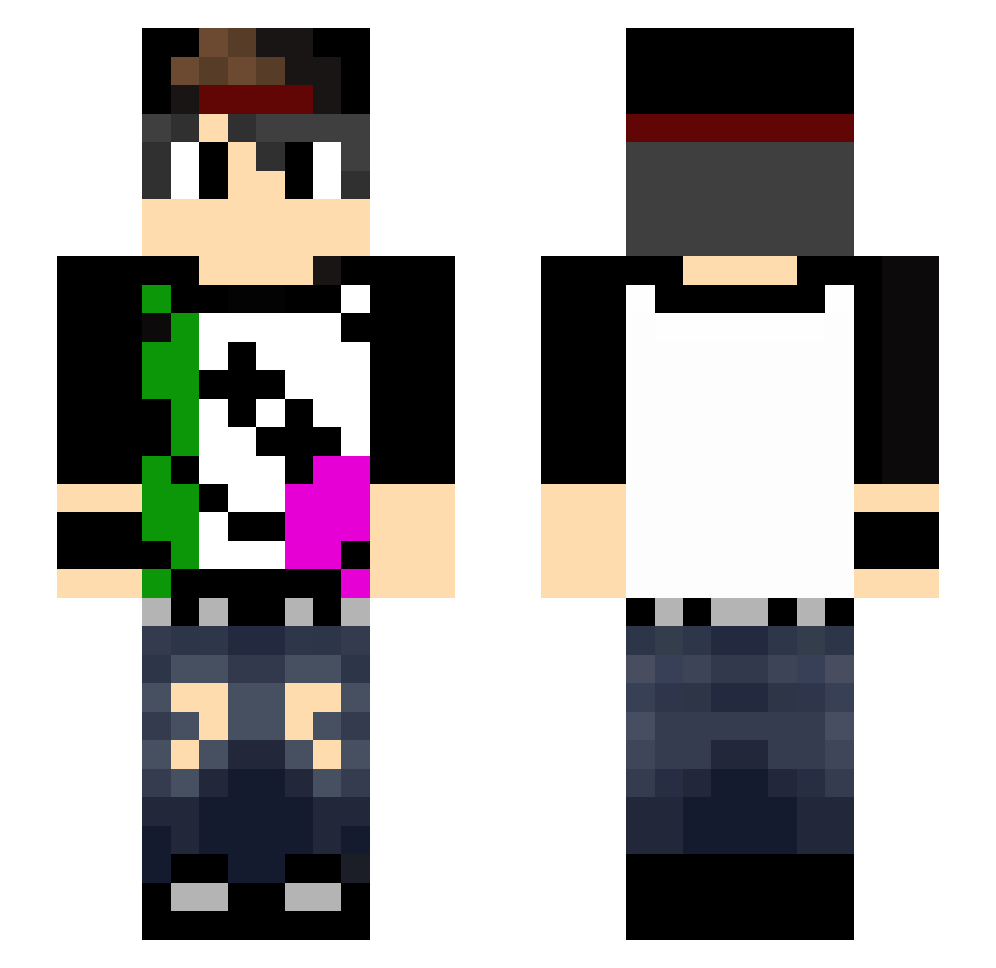 Cmilk Minecraft skin, front and back view