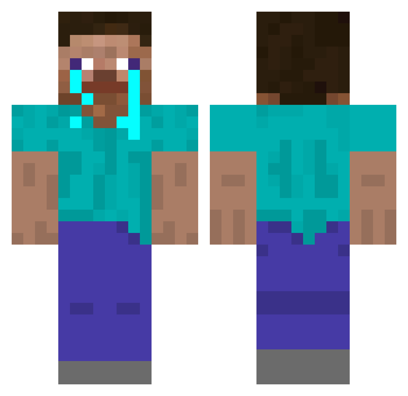 Not_Darknight Minecraft skin, front and back view