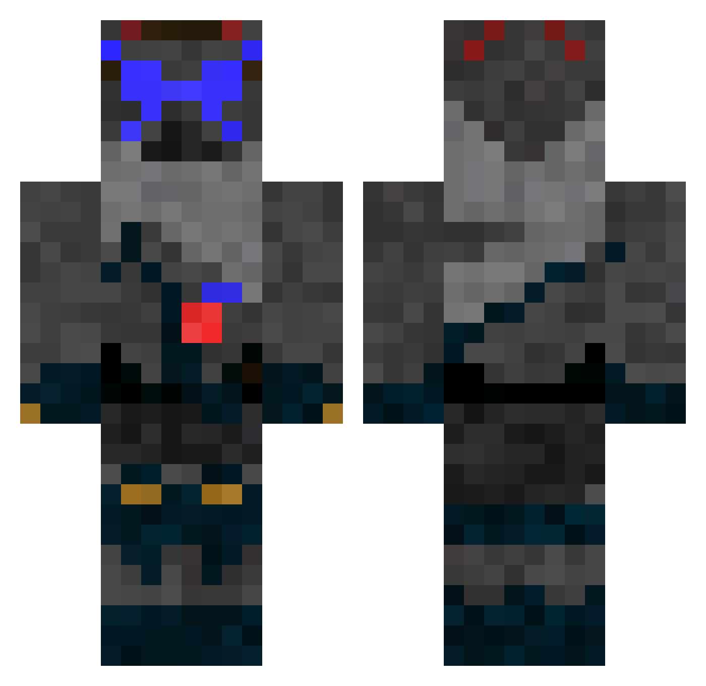 Swages Minecraft skin, front and back view