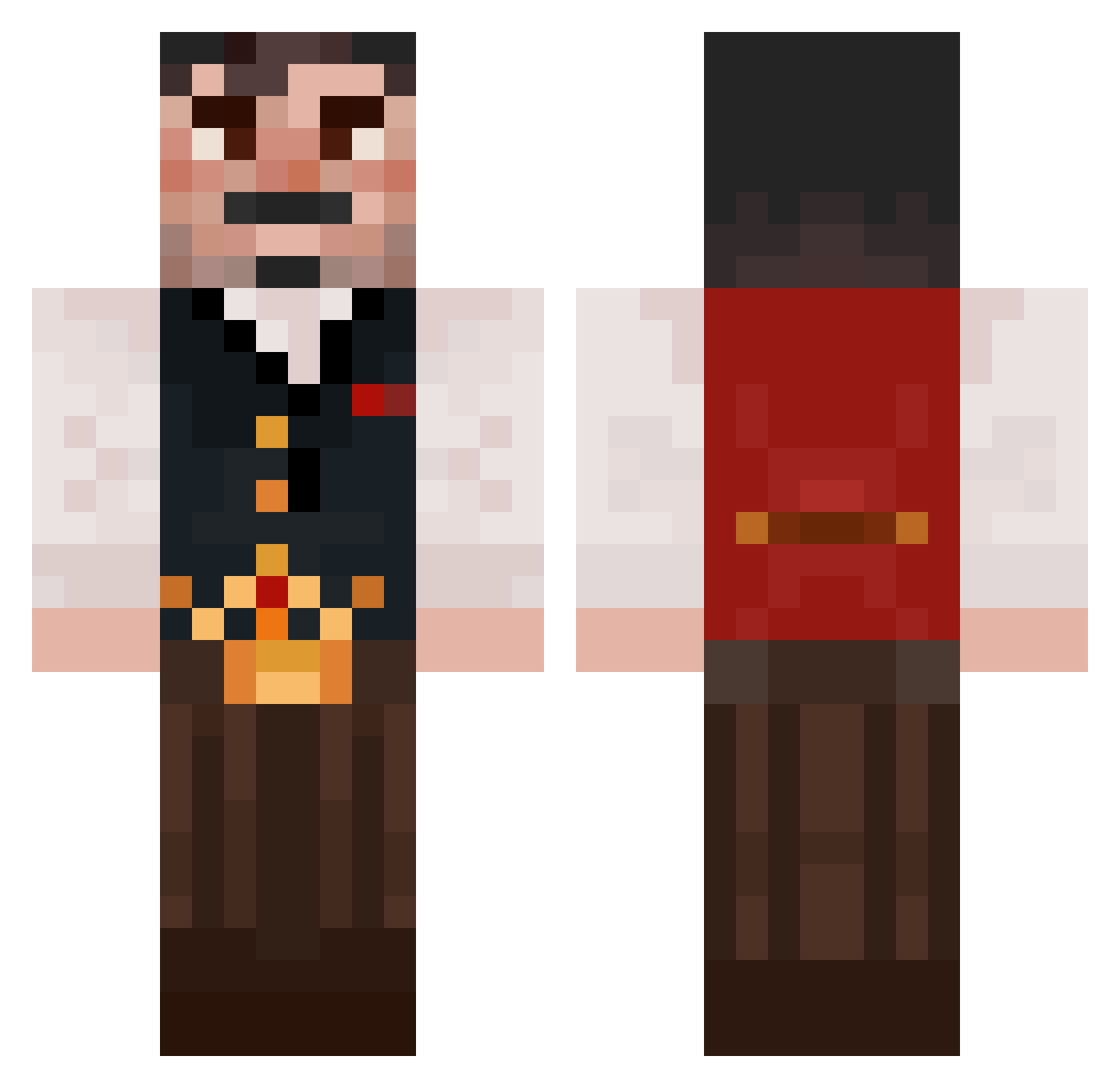 zawarudo7 Minecraft skin, front and back view