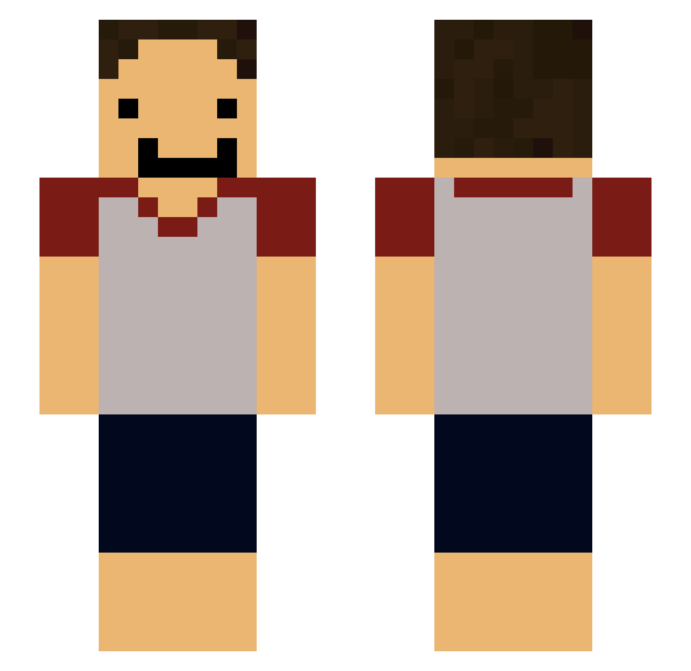 EminemMult Minecraft skin, front and back view