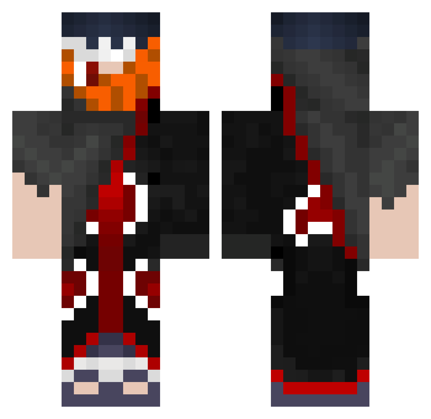 CursedRinnegan Minecraft skin, front and back view