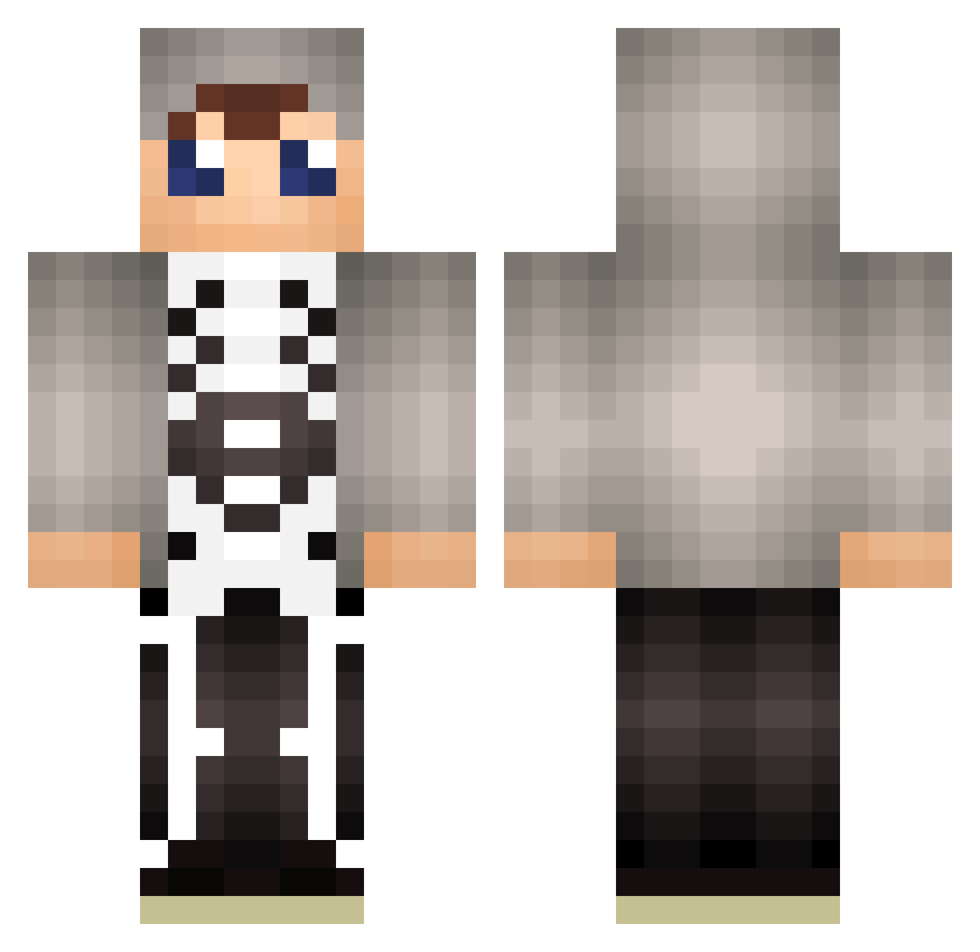 TOTIN2V1HAHAHA Minecraft skin, front and back view