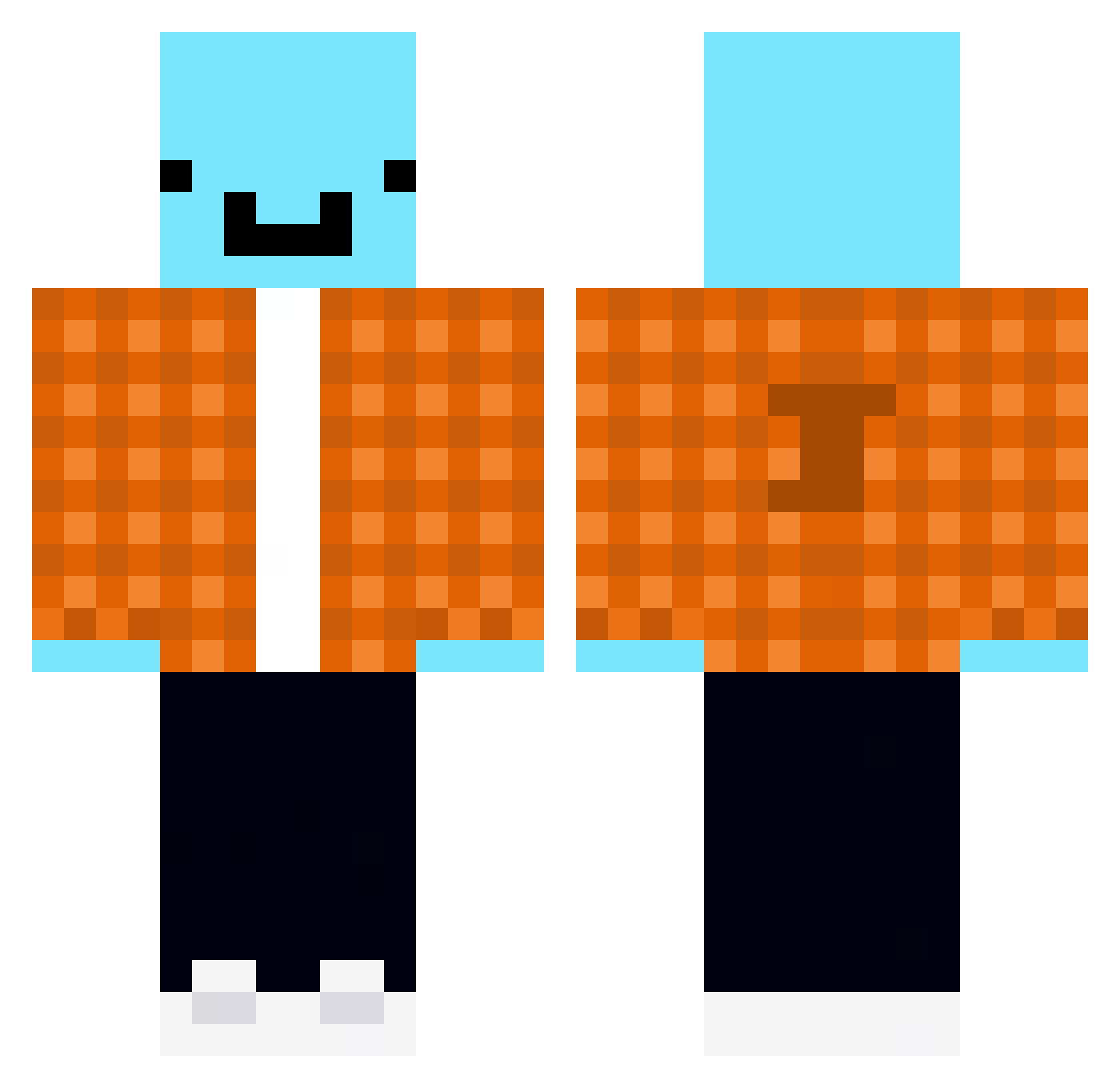 ItsssJuan Minecraft skin, front and back view