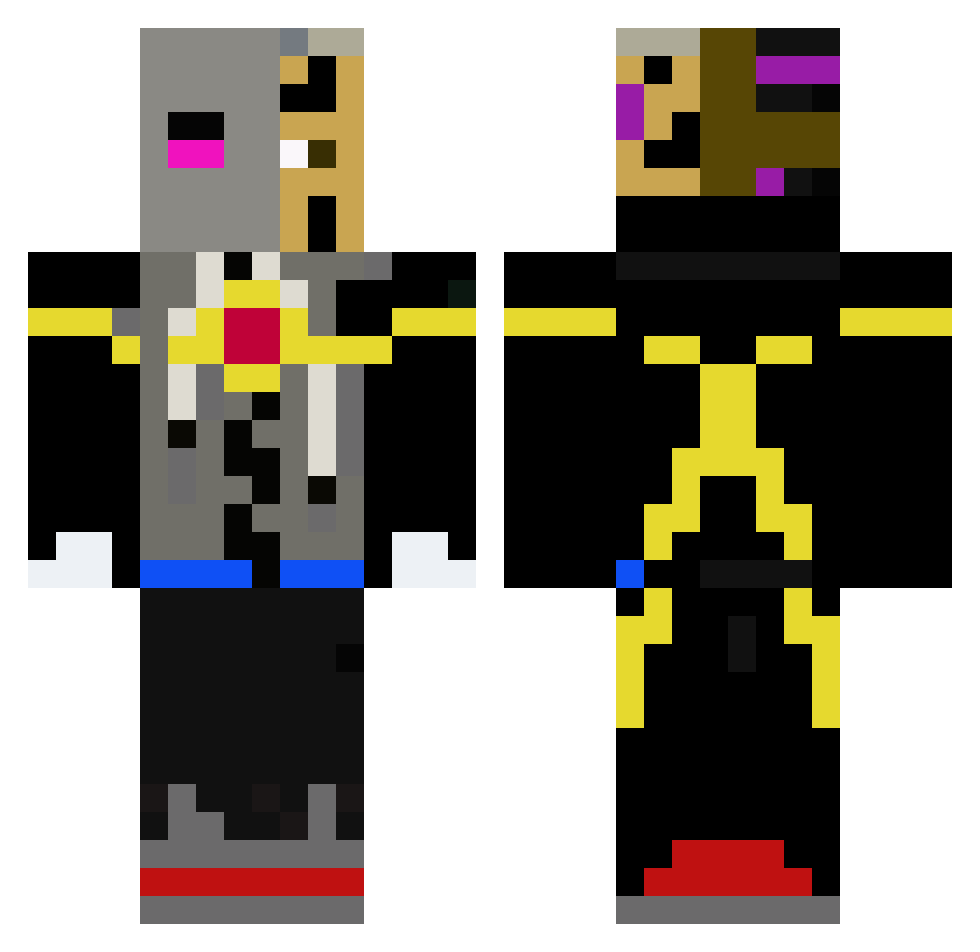 Tron03 Minecraft skin, front and back view