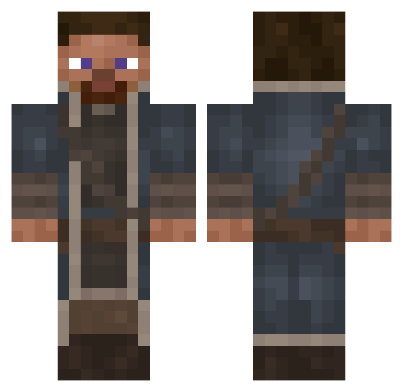 medrowMC Minecraft skin, front and back view