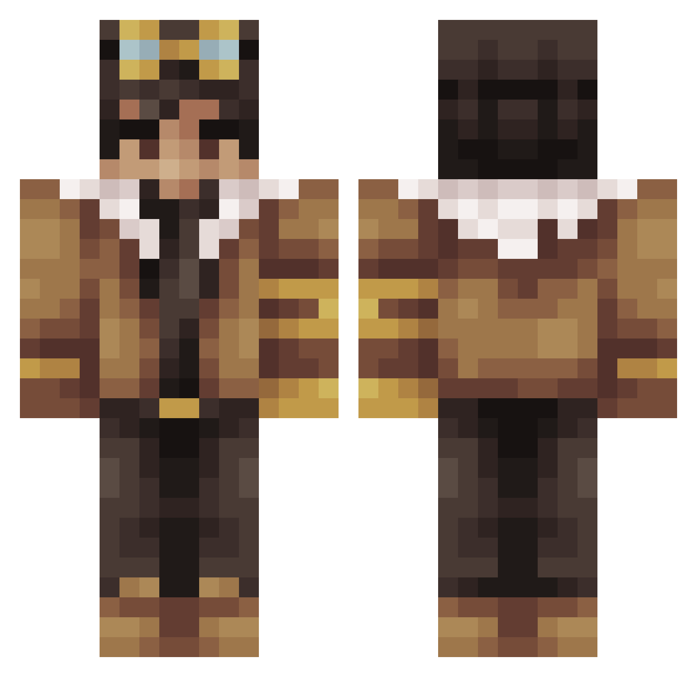 Yhosis Minecraft skin, front and back view