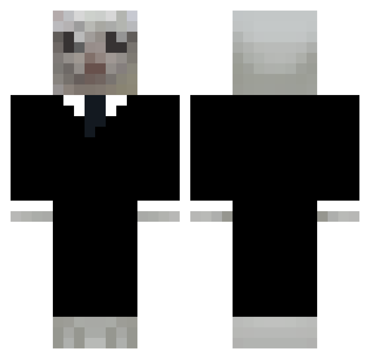 Micla333 Minecraft skin, front and back view