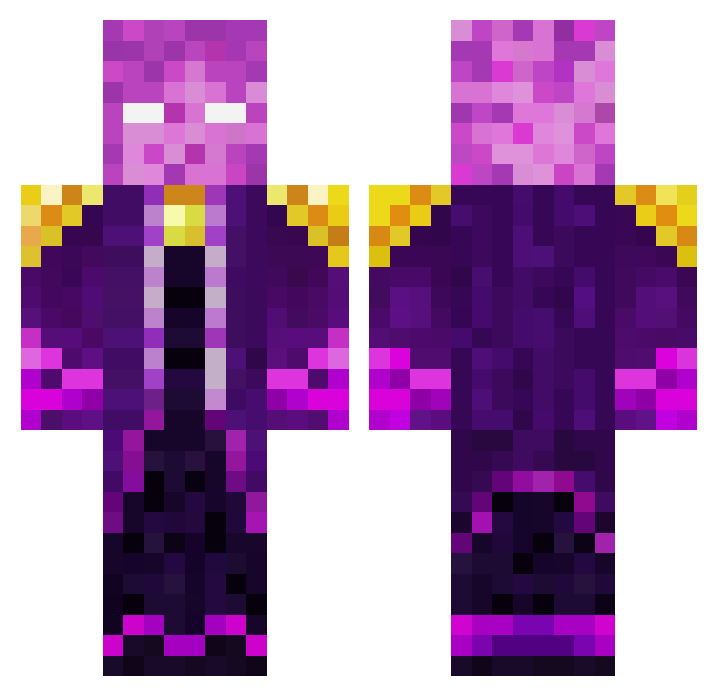 Gaming79 Minecraft skin, front and back view