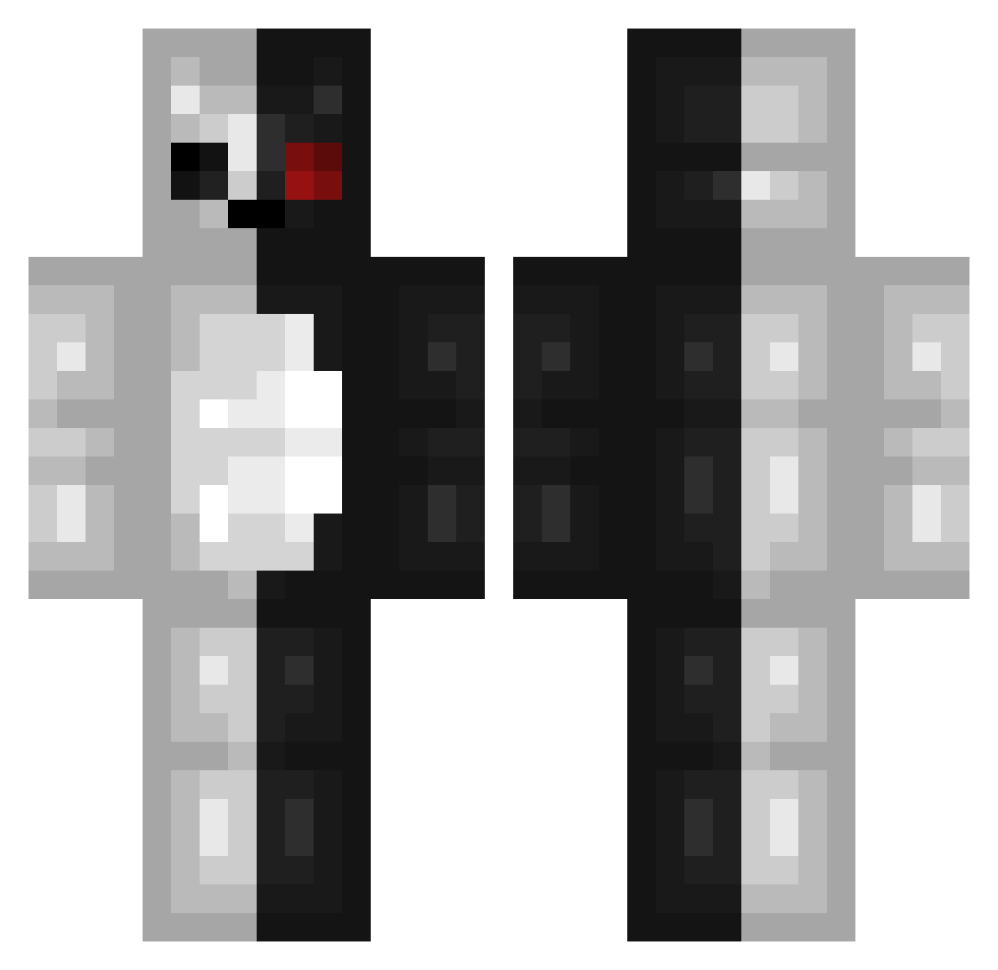 Calculations Minecraft skin, front and back view