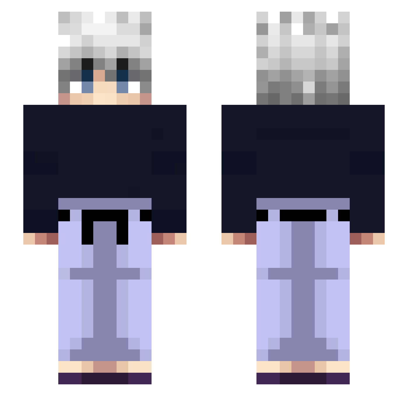 7x99 Minecraft skin, front and back view