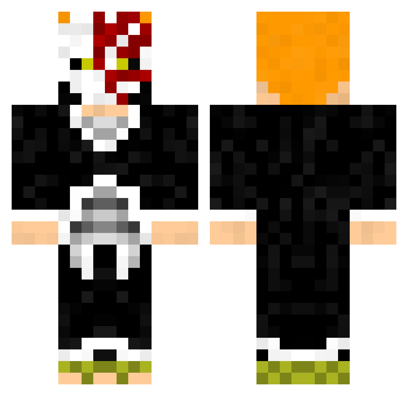 Demohh Minecraft skin, front and back view