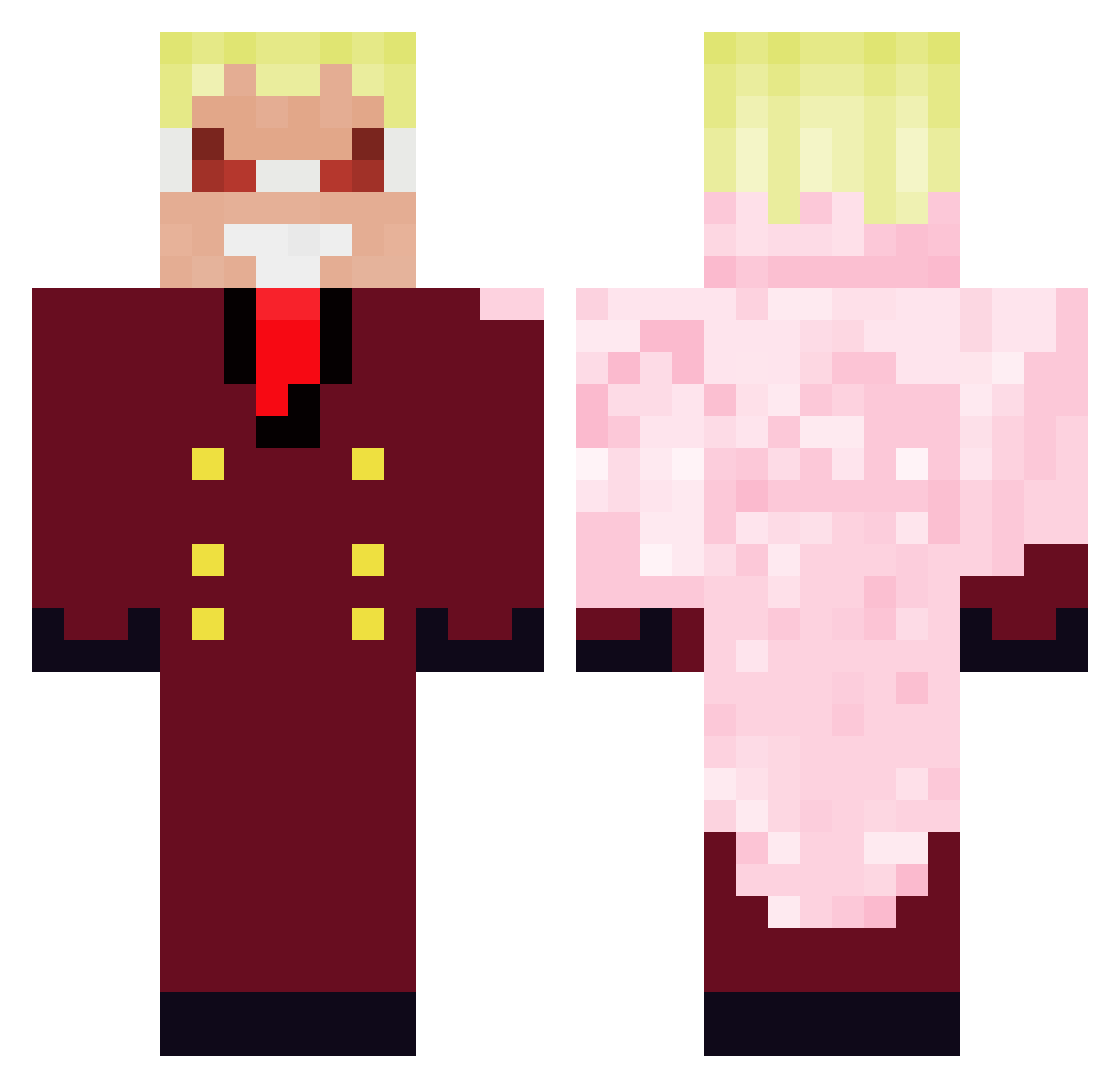 Steelrain186 Minecraft skin, front and back view
