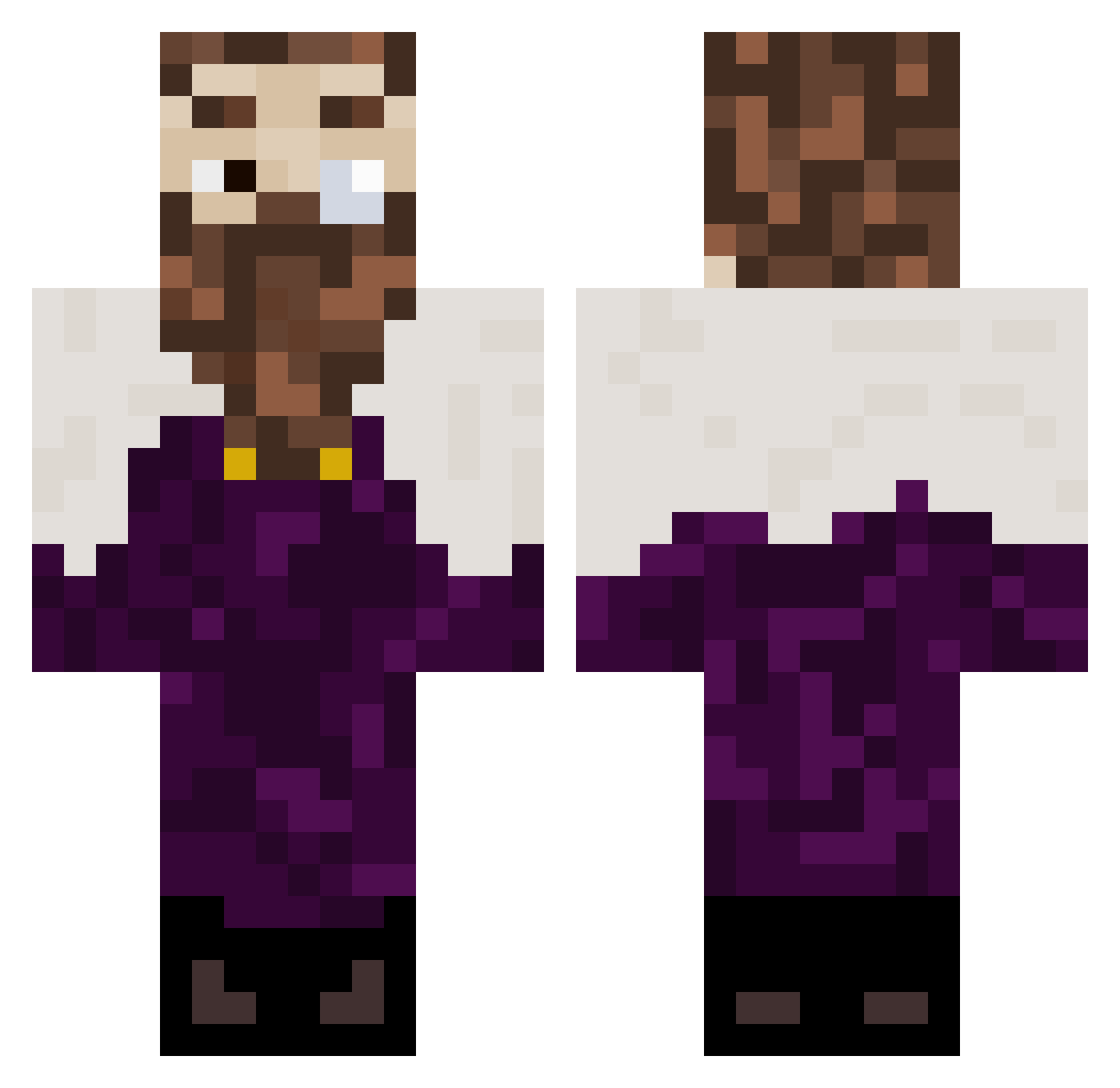 KurisuTM Minecraft skin, front and back view