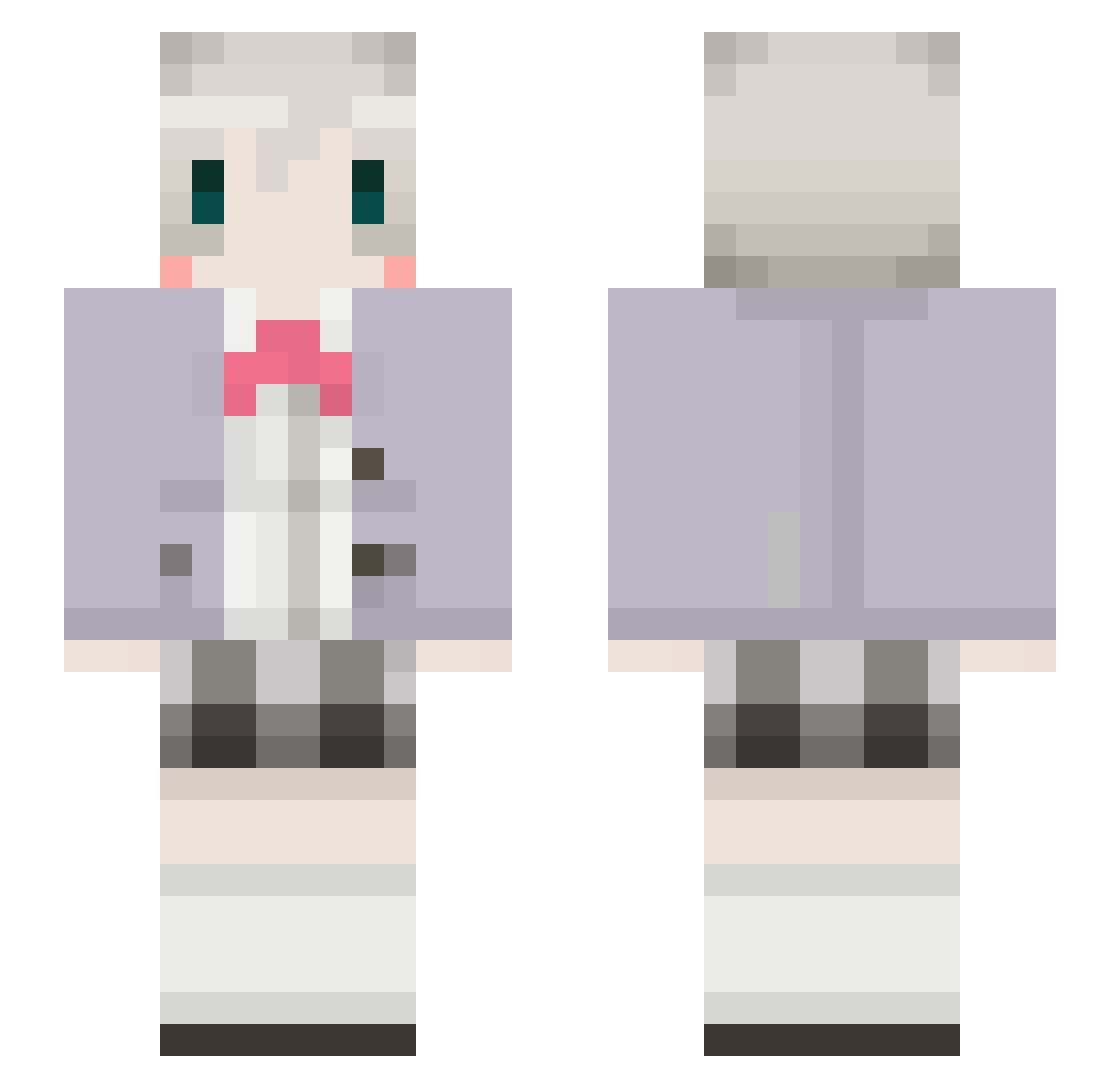 Laffier Minecraft skin, front and back view