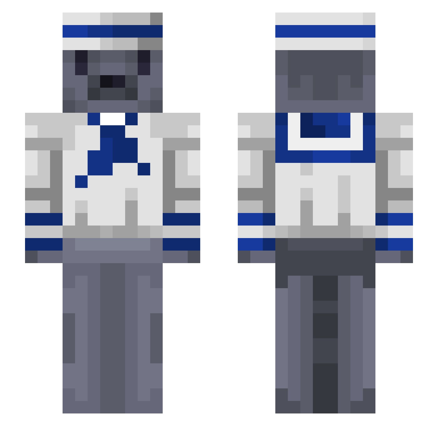 sailorseal Minecraft skin, front and back view