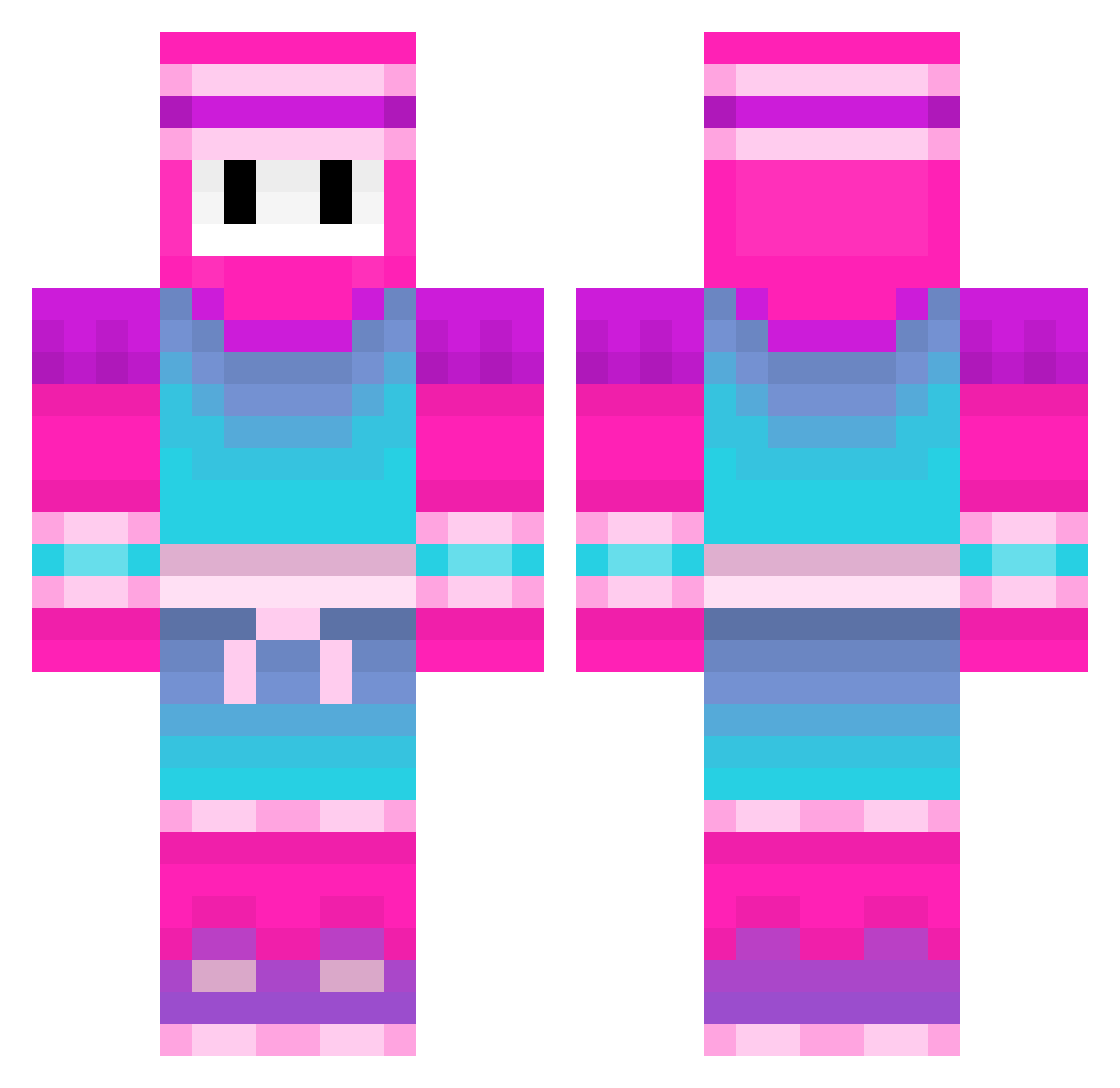happy_non Minecraft skin, front and back view
