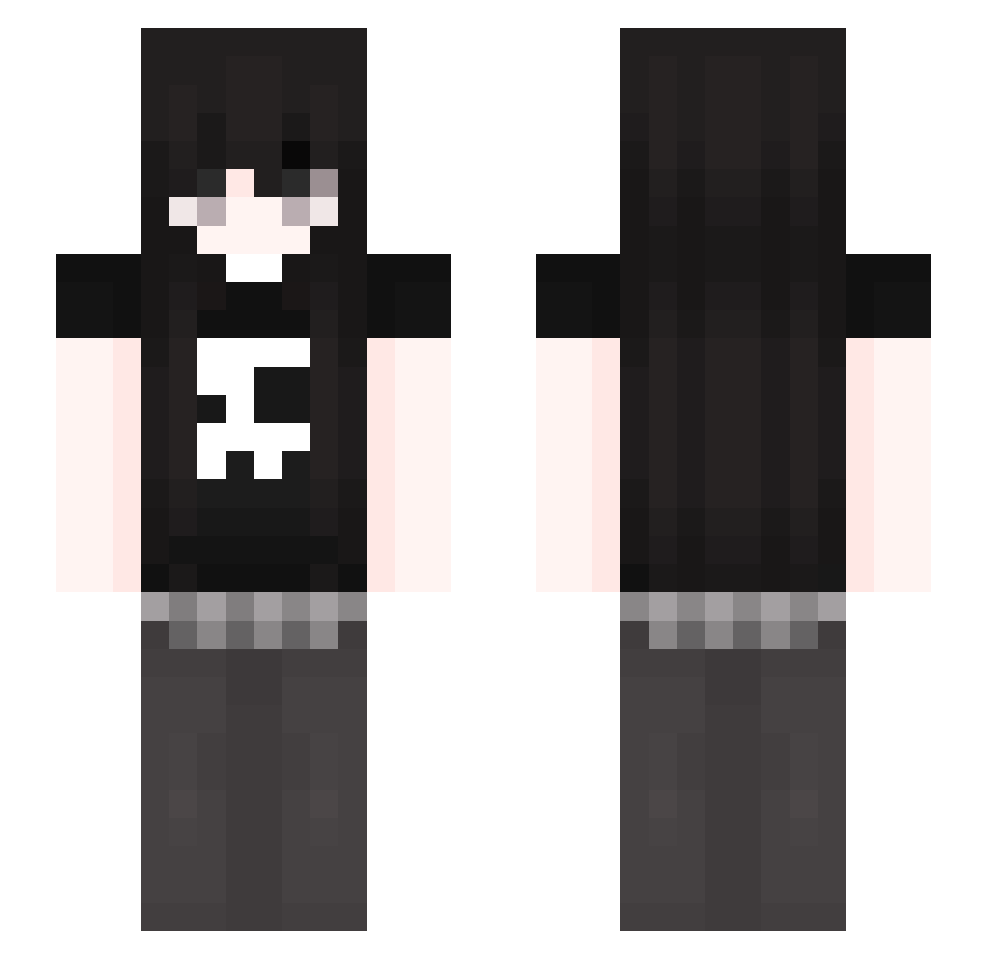 awney Minecraft skin, front and back view