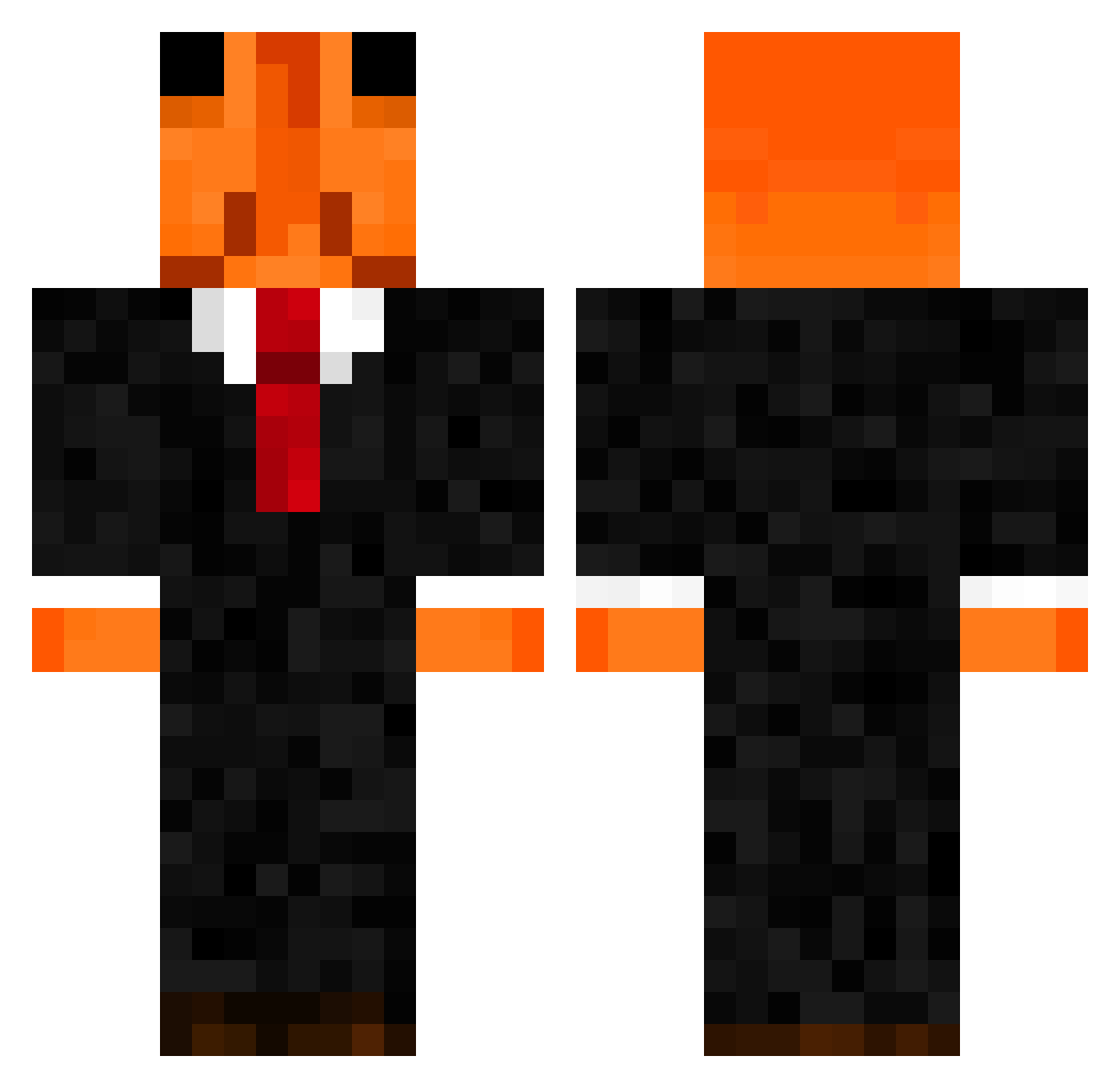 JavaSwitch Minecraft skin, front and back view