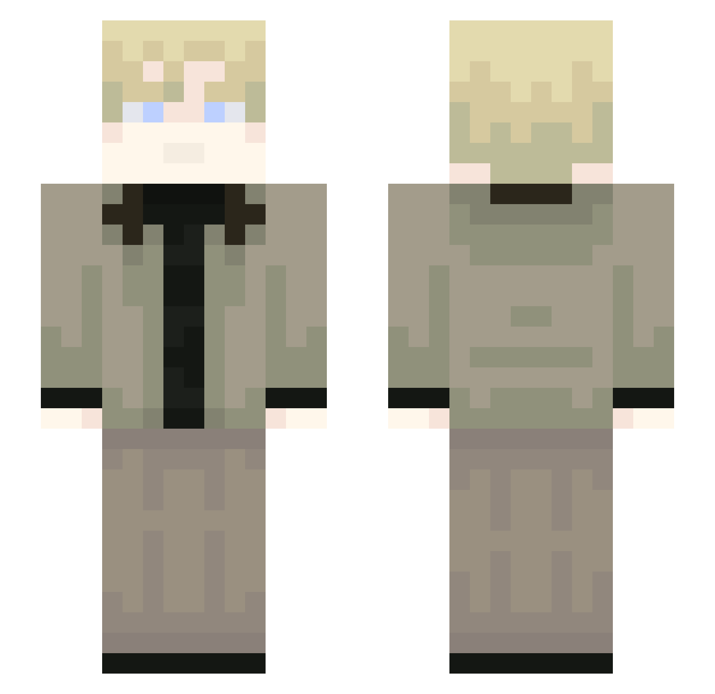 FestiveLatte Minecraft skin, front and back view
