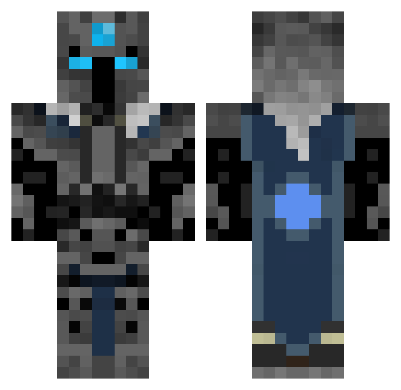 MiMeFeGuINhA Minecraft skin, front and back view