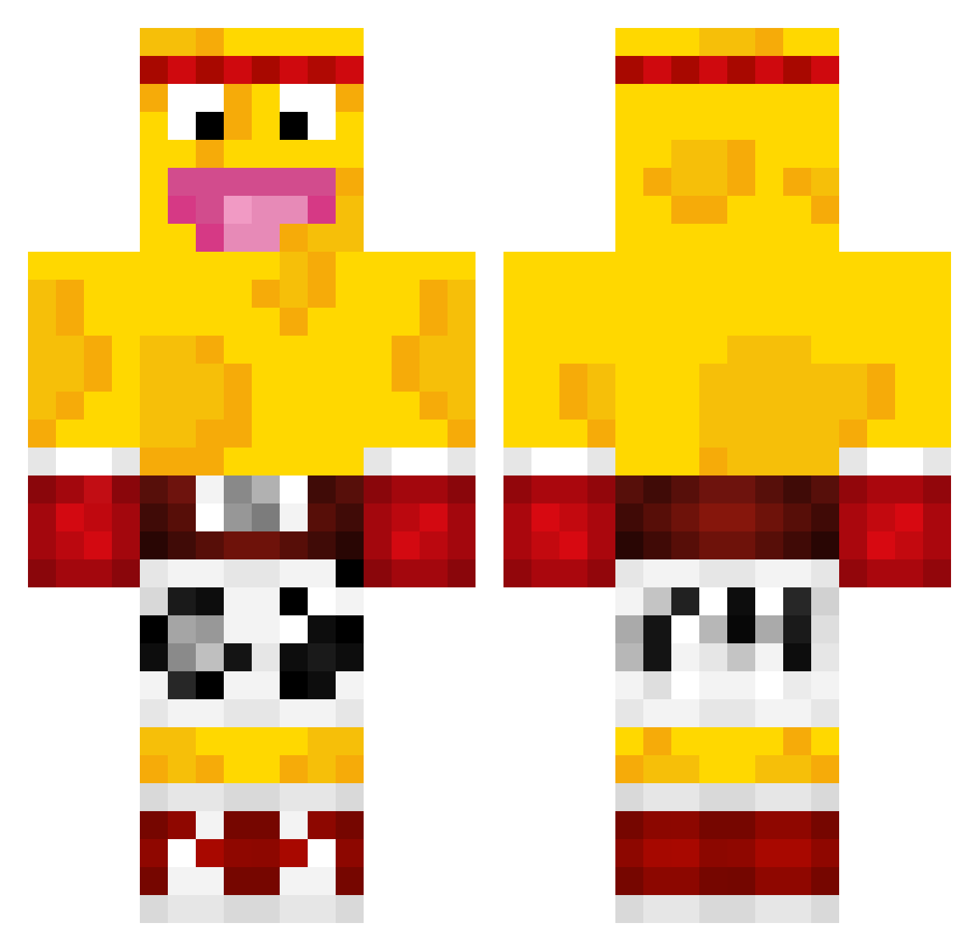 Granolith Minecraft skin, front and back view