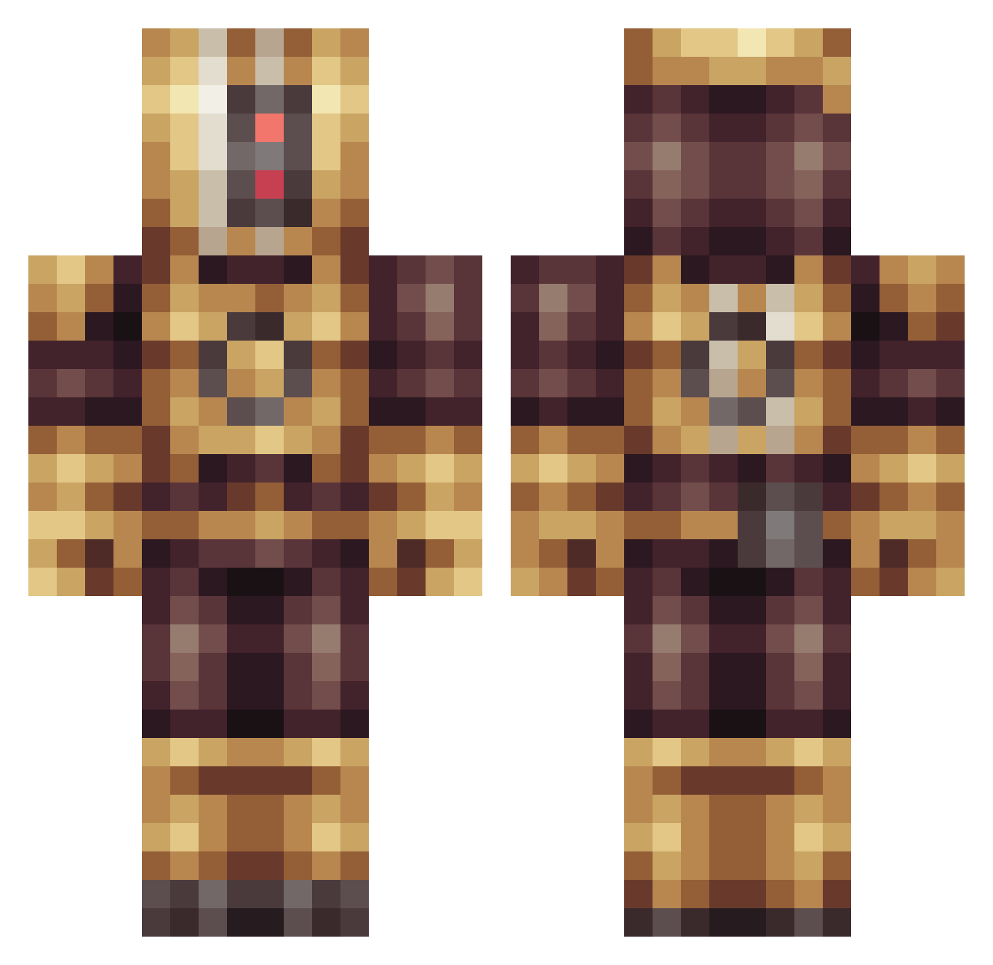 Unfreeman Minecraft skin, front and back view