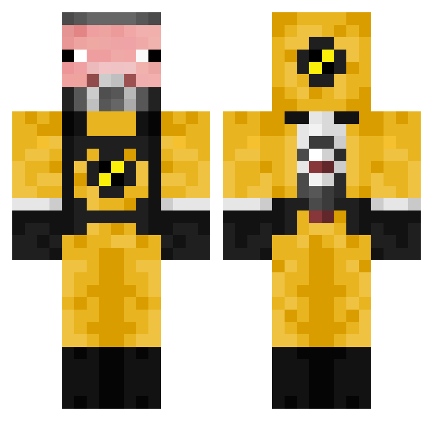 Growed Minecraft skin, front and back view