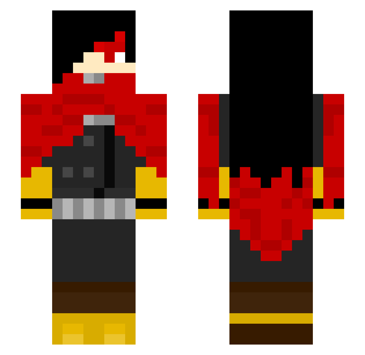 Pantine Minecraft skin, front and back view