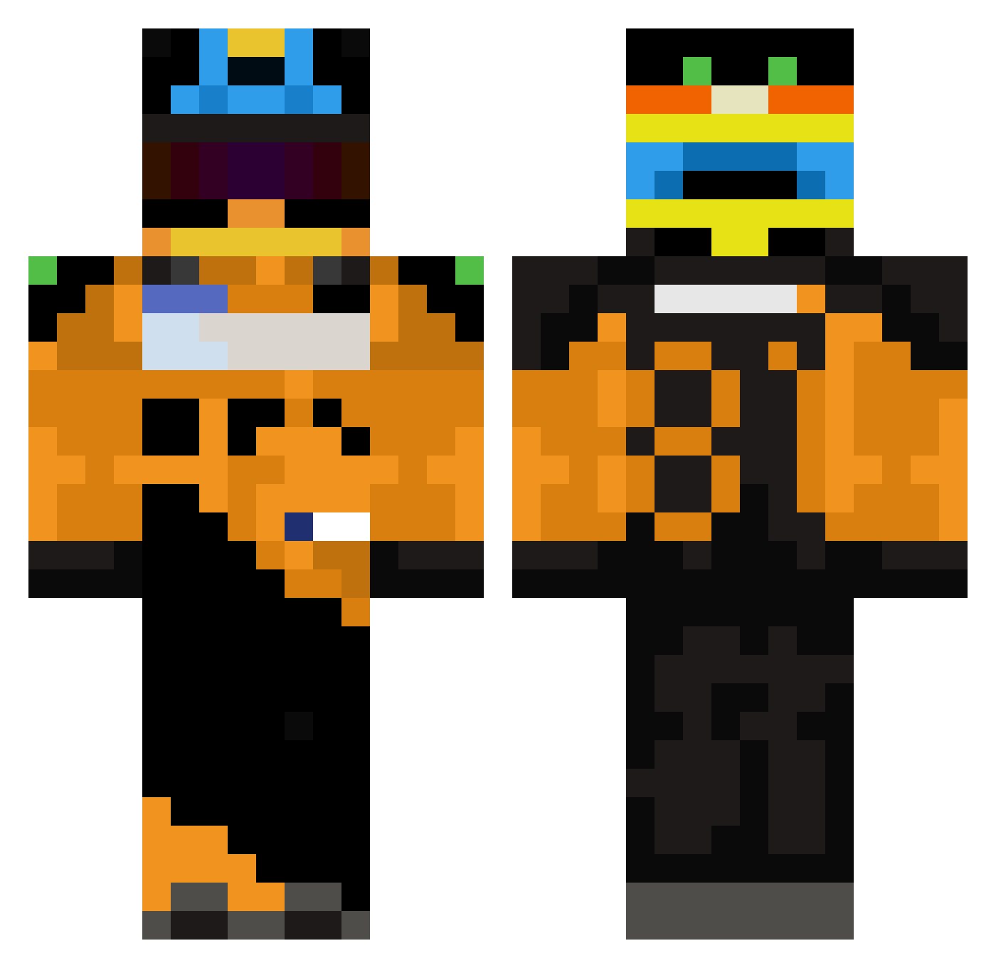 LynxLonks Minecraft skin, front and back view