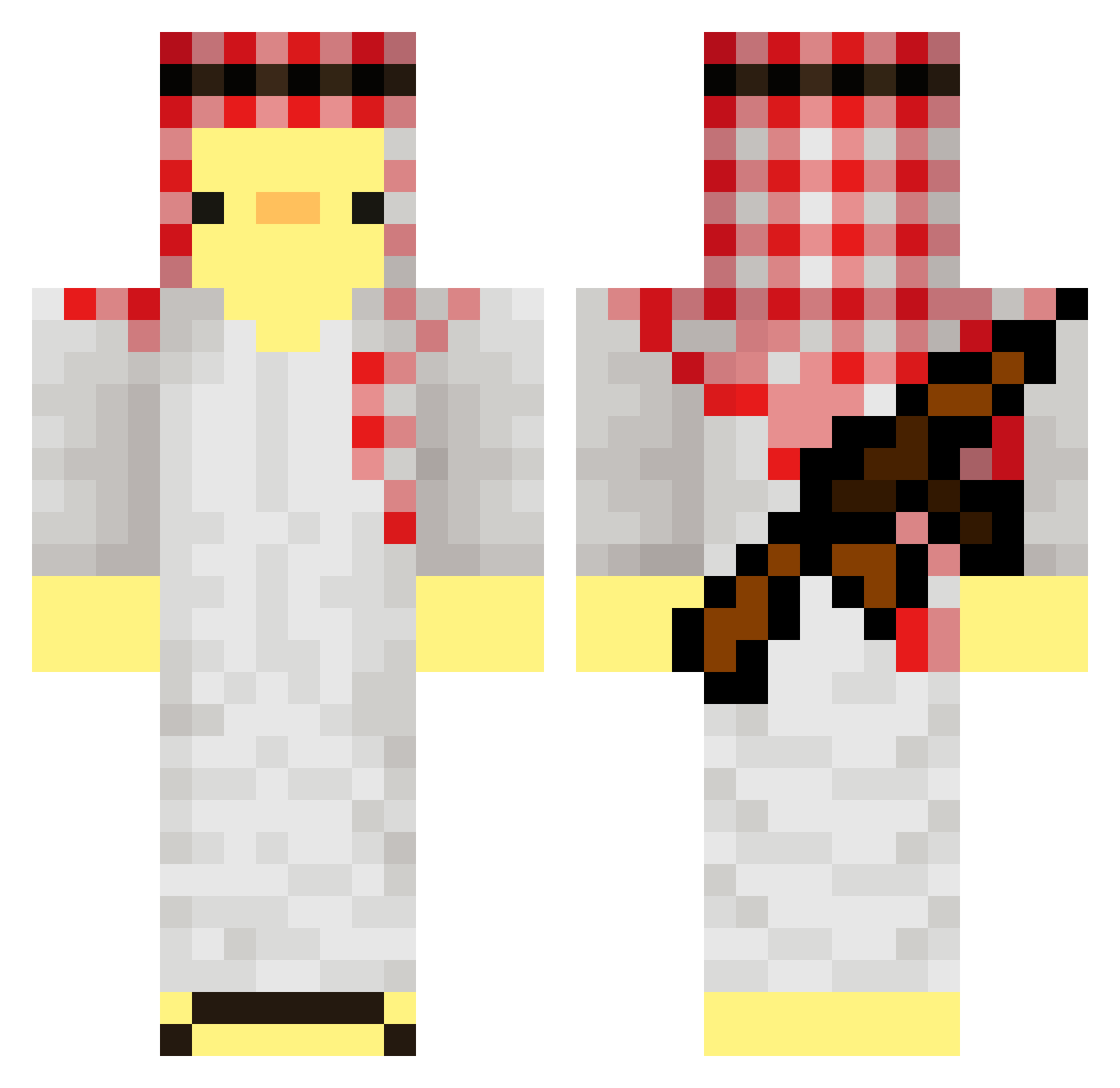 Slummie Minecraft skin, front and back view