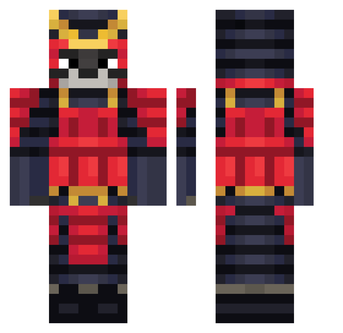Silentna Minecraft skin, front and back view