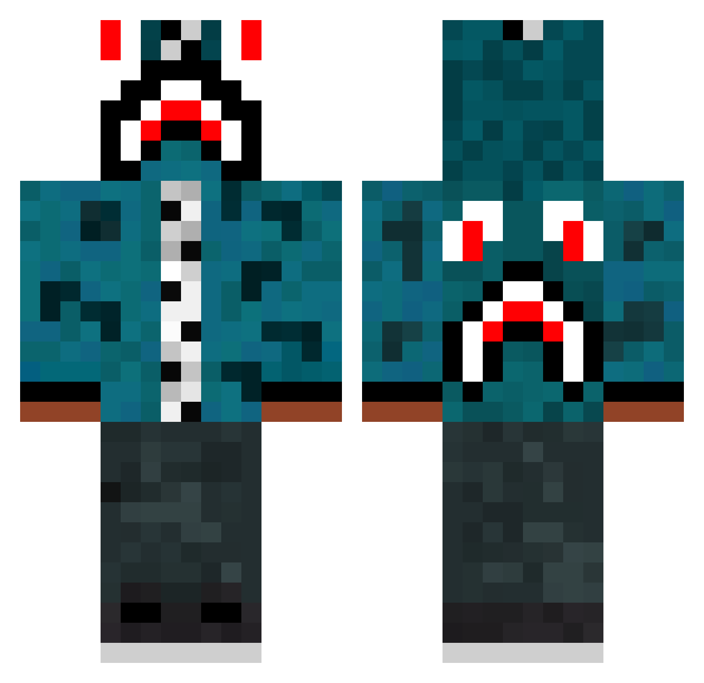 HimAverage Minecraft skin, front and back view