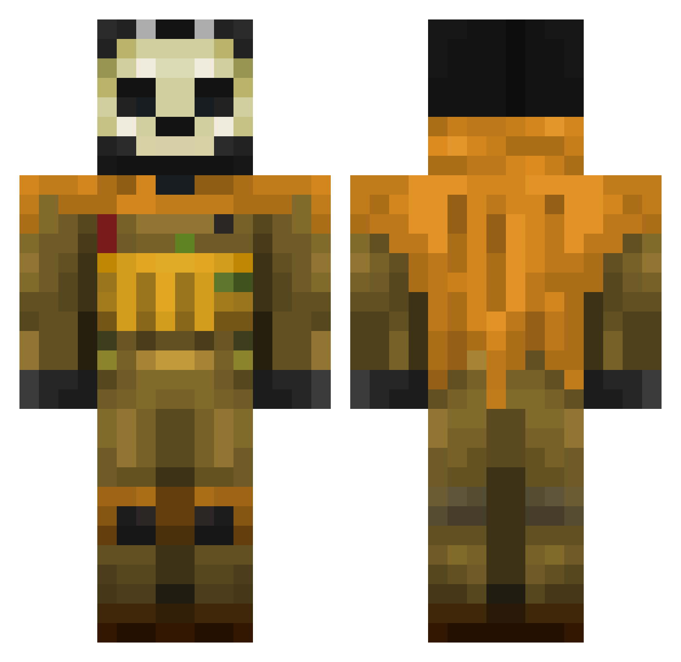 ChupeteMyers Minecraft skin, front and back view
