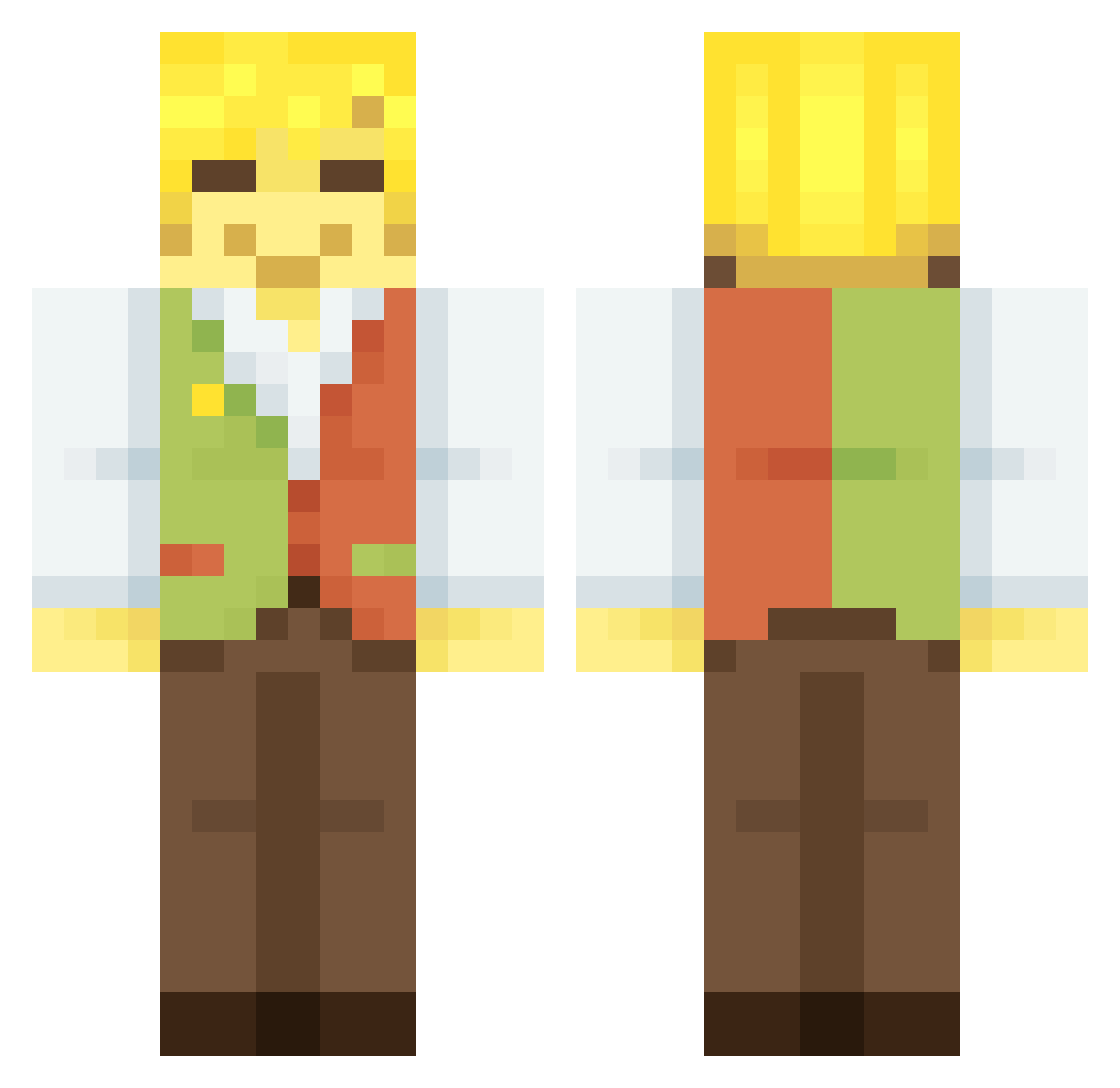 ScooberManReal Minecraft skin, front and back view